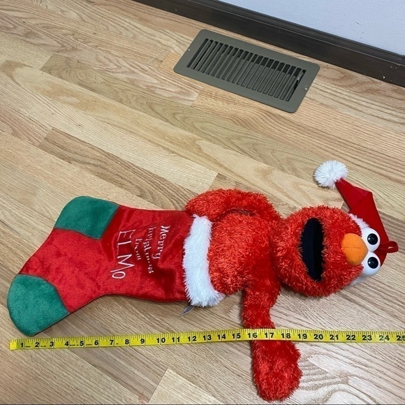 Elmo Christmas Stocking Battery Operated Merry Christmas Holiday Sesame Street - Picture 7 of 9